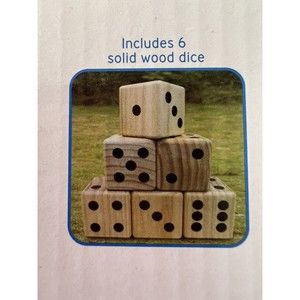 Crane Sports Wooden Lawn 3.5” Dice (6) W/Carry Bag Dice Yard Game New Sealed Box